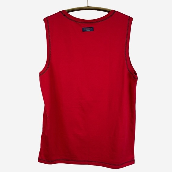 Vintage Tommy Hilfiger Men's Sleeveless Tank Top Size 2XL Muscle Logo Red - Picture 4 of 10